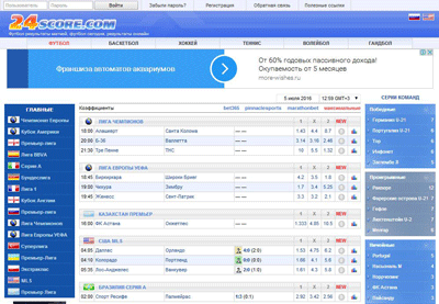 Главная страница 24score.com