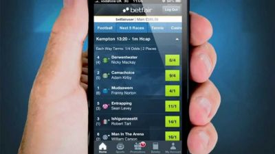 Коэффициенты в мобильном приложении Betfair