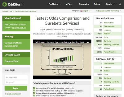 Внешний вид сайта oddstorm.com